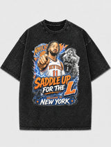 Vintage graphic tee featuring basketball design and relaxed fit
