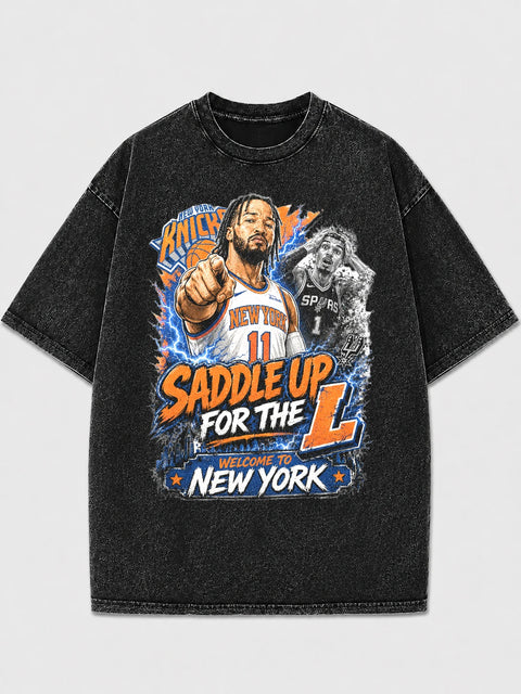 Vintage graphic tee featuring basketball design and relaxed fit