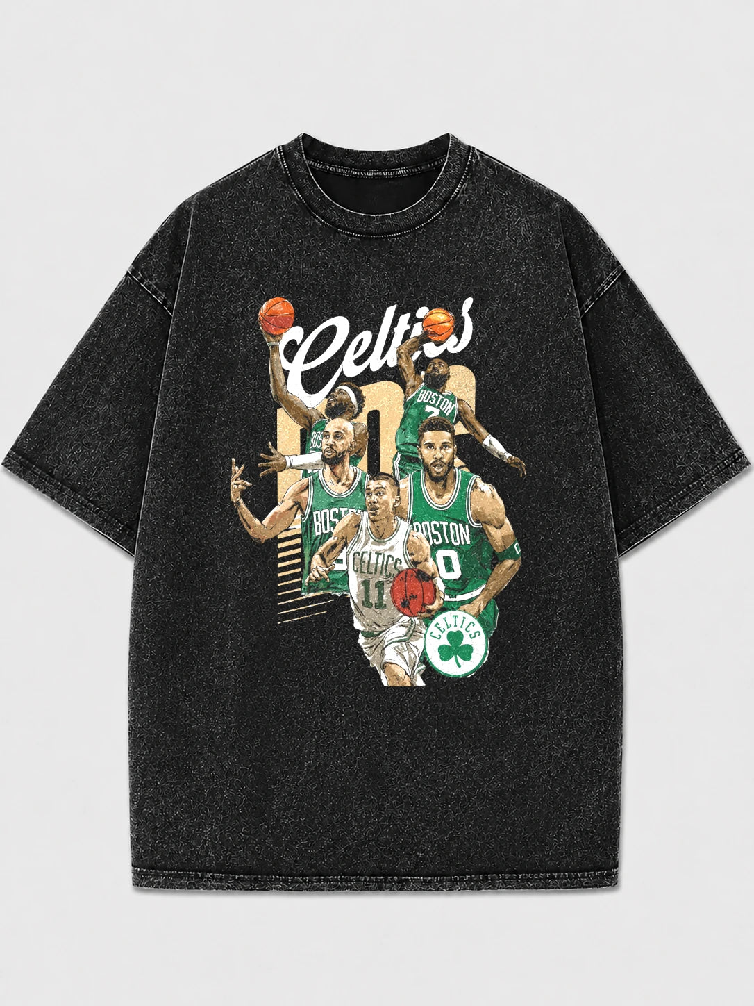 Men's vintage Celtics graphic oversized t-shirt in black