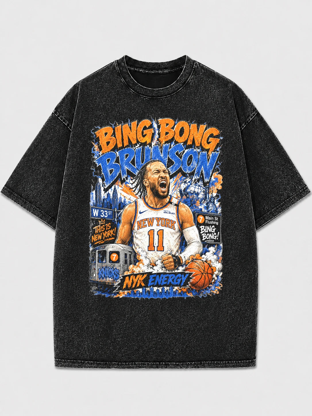 Bing Bong Brunson oversized graphic tee in black with vibrant design