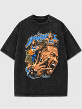 Vintage graphic tee with bold design featuring a dynamic print