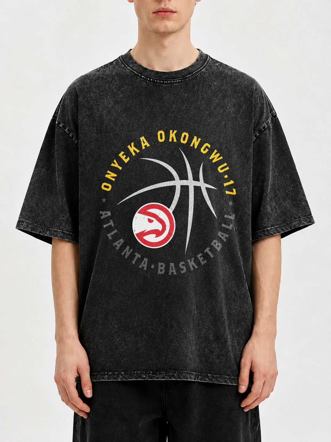 Atlanta Basketball vintage graphic tee in distressed black