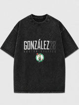 González Boston Celtics graphic tee in vintage black wash
