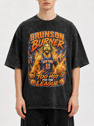 Brunson Burner oversized graphic tee featuring a basketball design