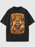 Brunson Burner oversized graphic tee featuring a basketball design