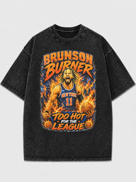 Brunson Burner oversized graphic tee featuring a basketball design