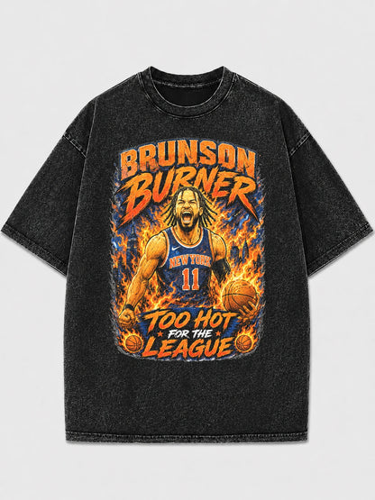 Brunson Burner oversized graphic tee featuring a basketball design