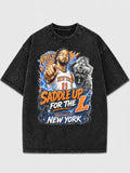 Vintage graphic tee featuring basketball design and relaxed fit