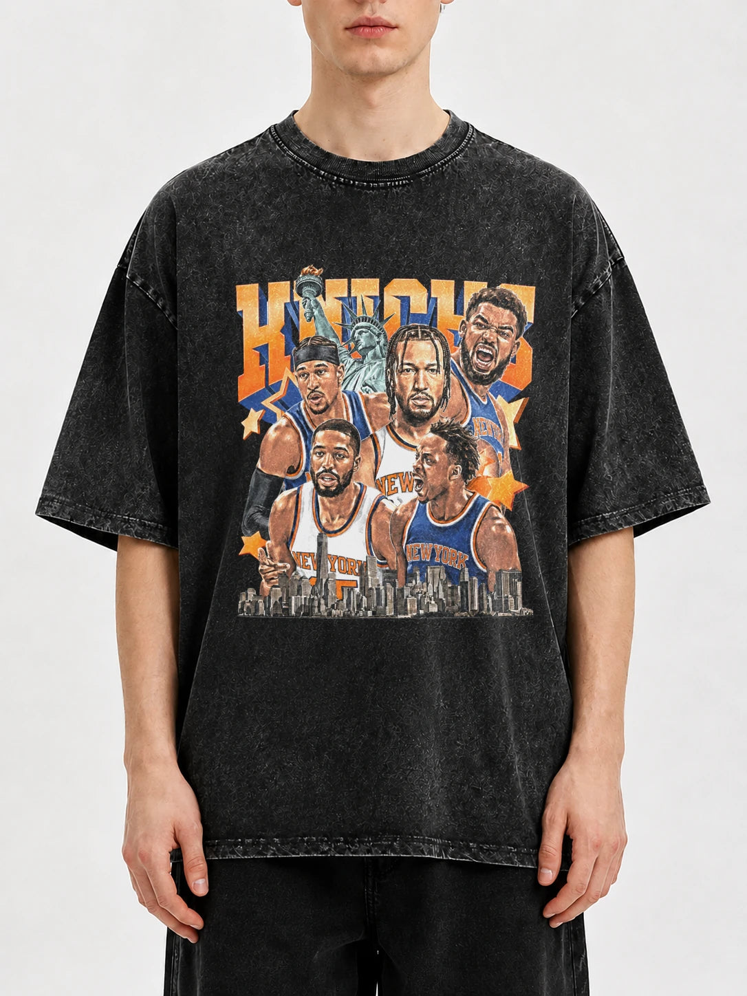 Vintage NYC basketball graphic t-shirt with oversized fit
