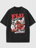 Flu Game graphic oversized t-shirt with basketball print