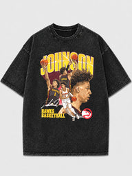 Men's vintage basketball graphic tee with bold design