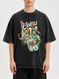 Men's vintage Celtics graphic oversized t-shirt in black