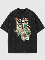 Men's vintage Celtics graphic oversized t-shirt in black