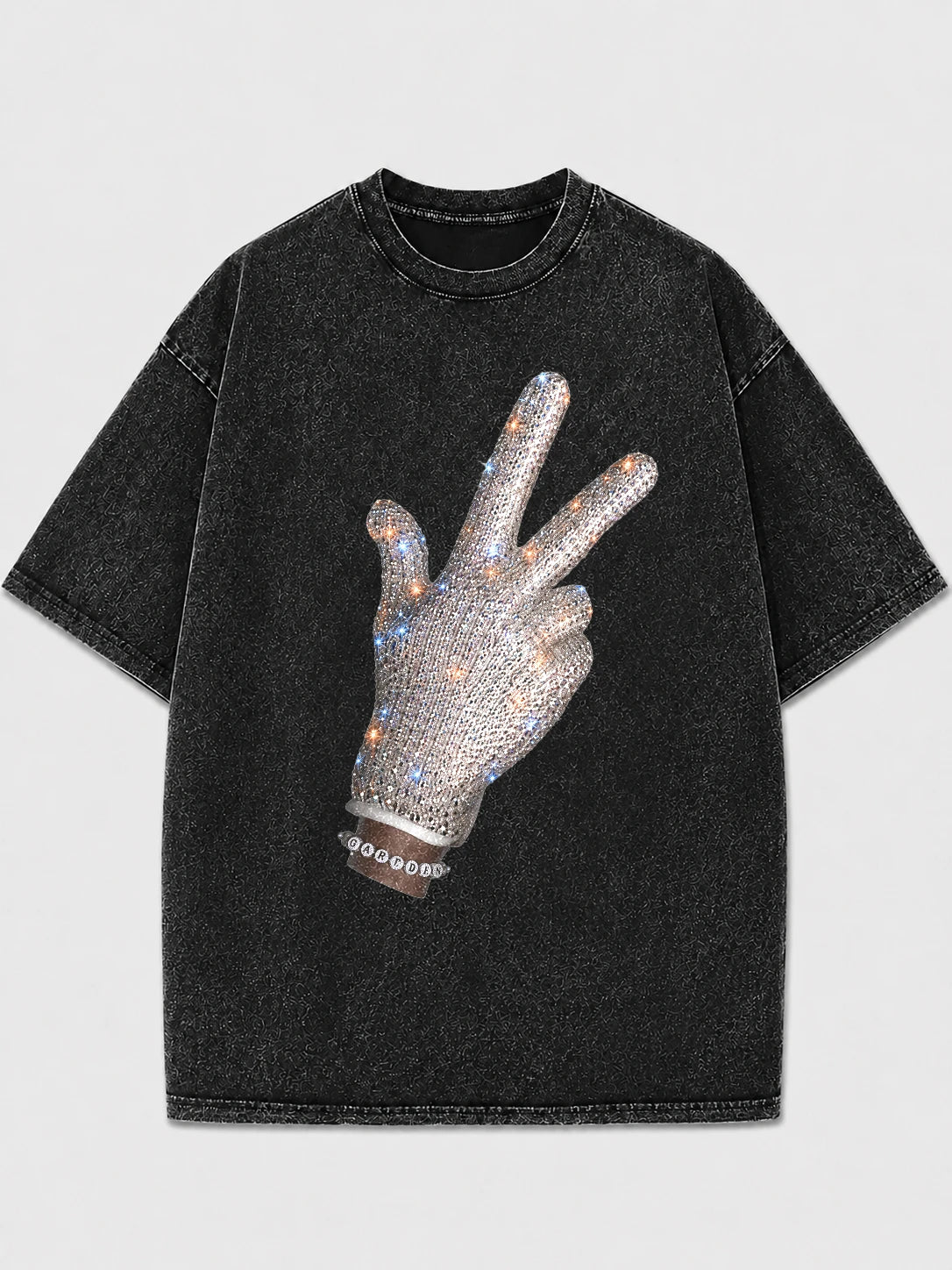 Oversized black t-shirt with peace sign graphic