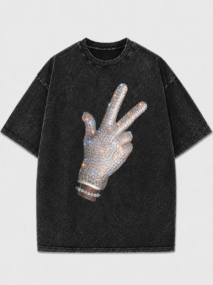 Oversized black t-shirt with peace sign graphic