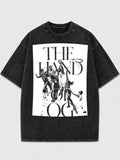 Oversized black t-shirt with basketball graphic print