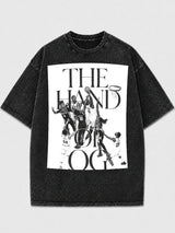 Oversized black t-shirt with basketball graphic print