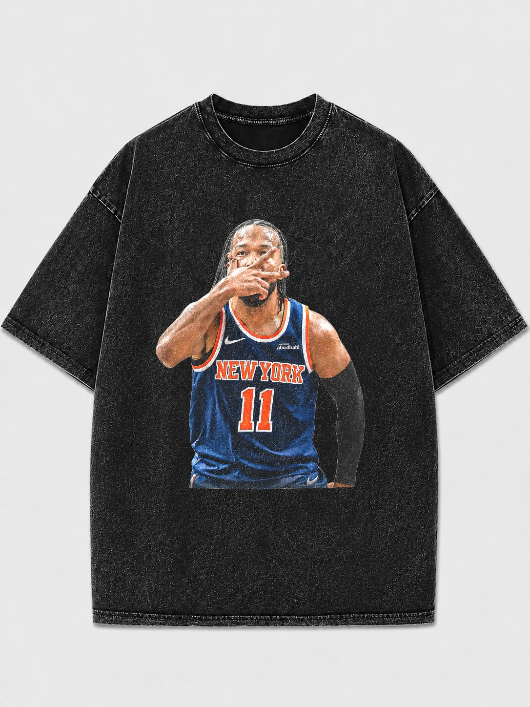Vintage black graphic basketball tee featuring player design