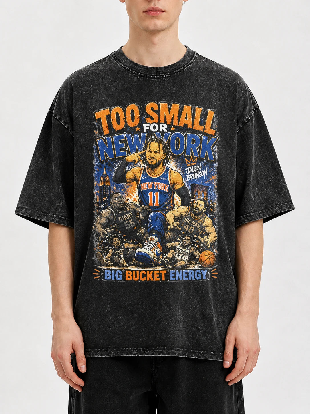 Too Small for New York graphic tee with bold design