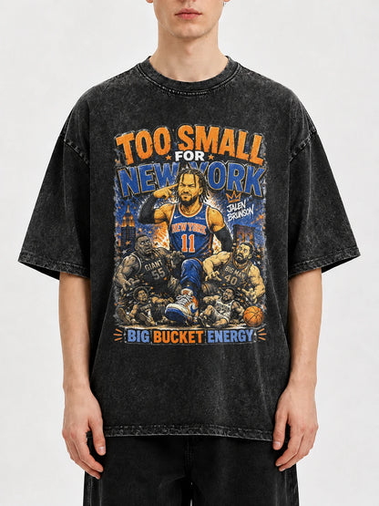 Too Small for New York graphic tee with bold design