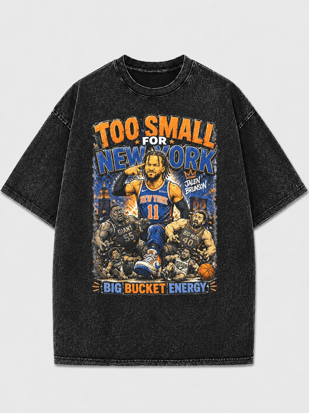 Too Small for New York graphic tee with bold design