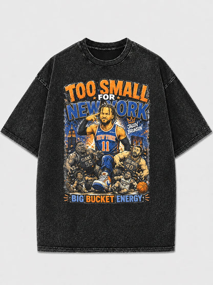 Too Small for New York graphic tee with bold design