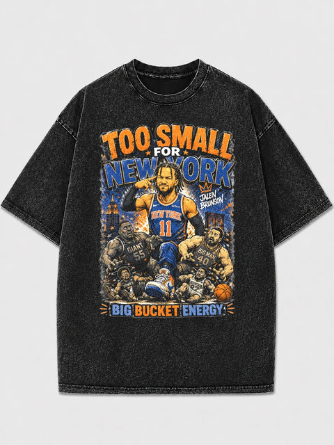 Too Small for New York graphic tee with bold design
