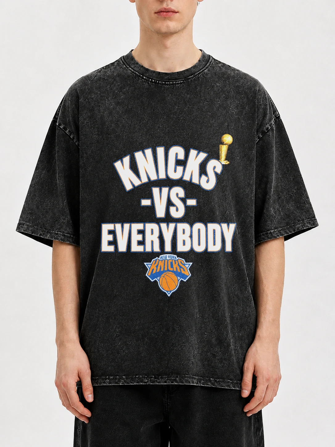Vintage Knicks vs Everybody t-shirt with distressed look