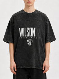 Brooklyn Nets Wilson oversized t-shirt with vintage wash and bold graphics