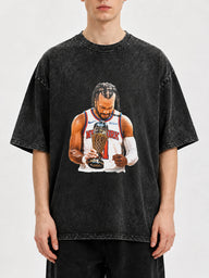 Vintage graphic basketball tee with a bold print