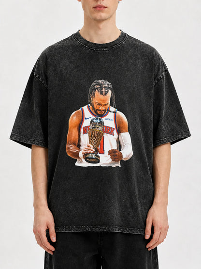 Vintage graphic basketball tee with a bold print