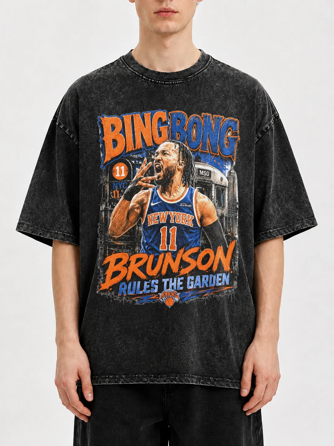 Brunson graphic tee in vintage black with bold print