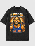 Vintage graphic tee featuring New York basketball player design