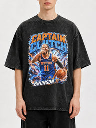 Captain Clutch Graphic Tee with vintage basketball print