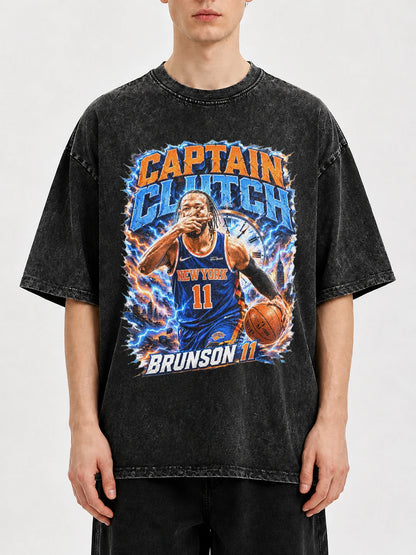 Captain Clutch Graphic Tee with vintage basketball print