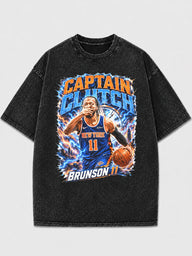 Captain Clutch Graphic Tee with vintage basketball print