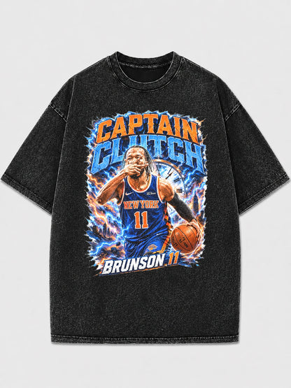 Captain Clutch Graphic Tee with vintage basketball print