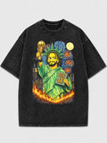 NYK 11 Statue of Liberty graphic tee in black with vibrant colors