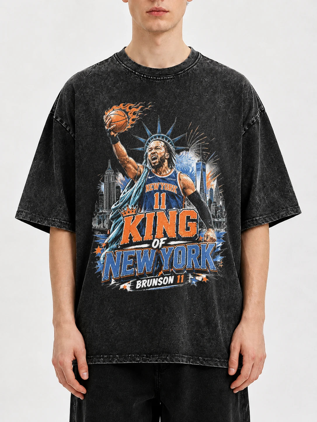 Vintage King of New York graphic tee featuring a basketball design.