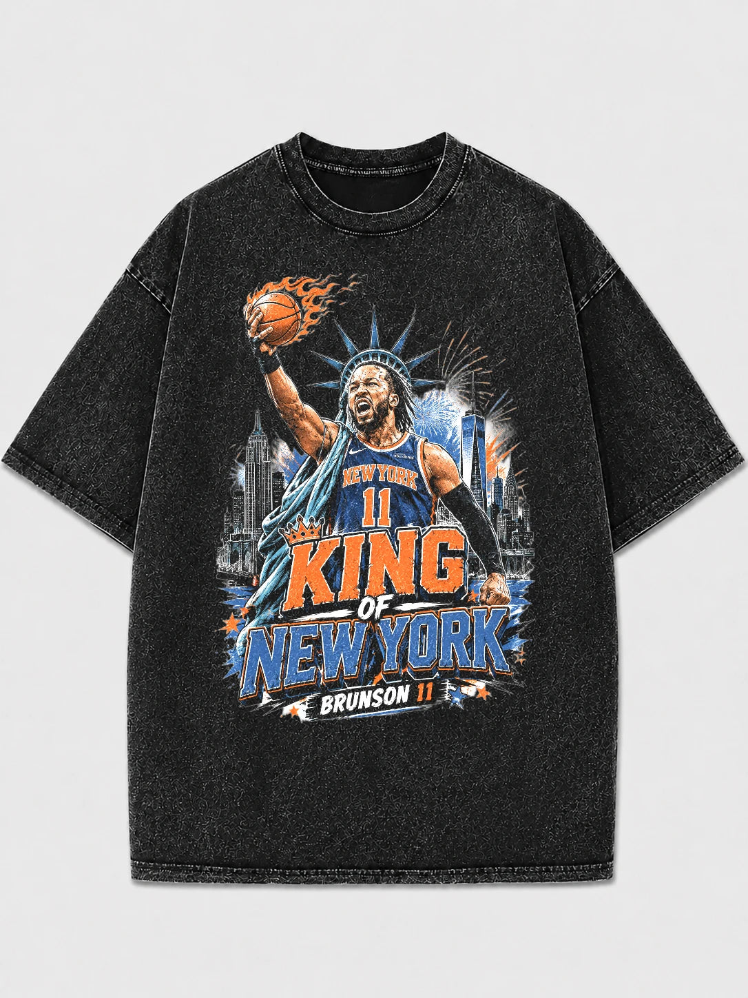 Vintage King of New York graphic tee featuring a basketball design.