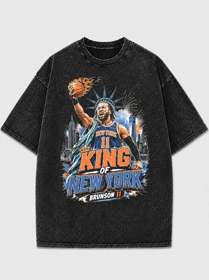 Vintage King of New York graphic tee featuring a basketball design.