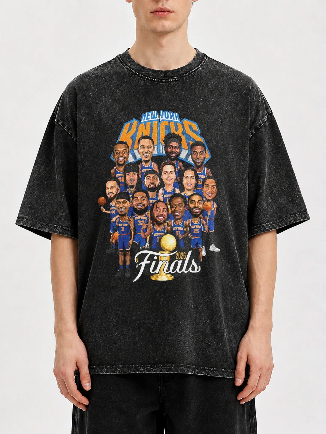 Vintage Knicks Finals Graphic Tee with player graphics