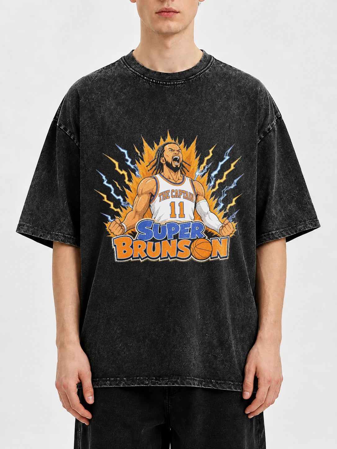 Super Brunson graphic oversized tee with vibrant design