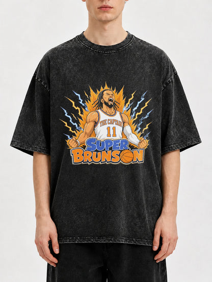Super Brunson graphic oversized tee with vibrant design