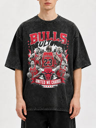 Vintage oversized tee featuring Chicago Bulls graphic design.