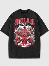 Vintage oversized tee featuring Chicago Bulls graphic design.
