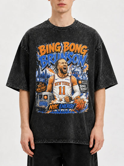 Bing Bong Brunson oversized graphic tee in black with vibrant design