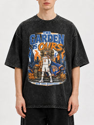 Vintage NYC basketball graphic tee with oversized fit