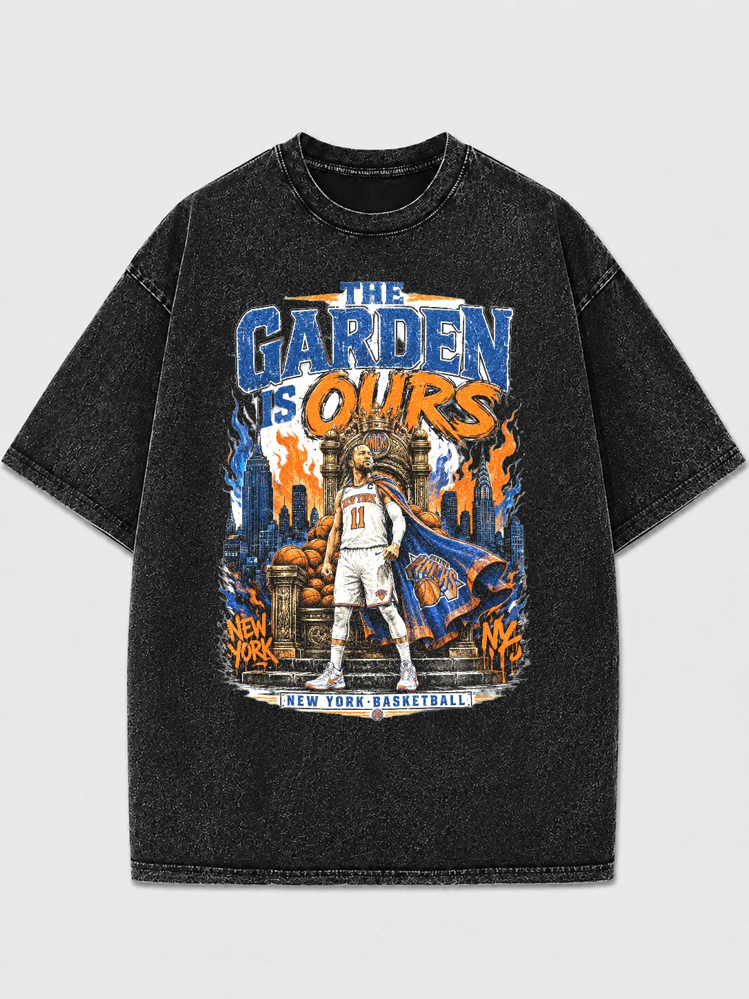 Vintage NYC basketball graphic tee with oversized fit