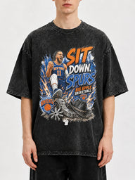 Vintage graphic basketball tee with bold print and relaxed fit